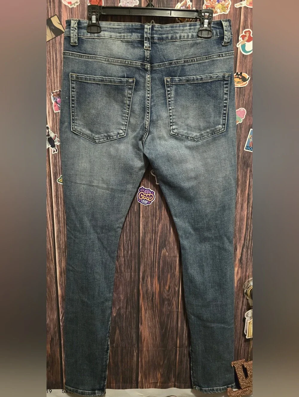 Eternity Mens Distressed Blue Denim Jeans